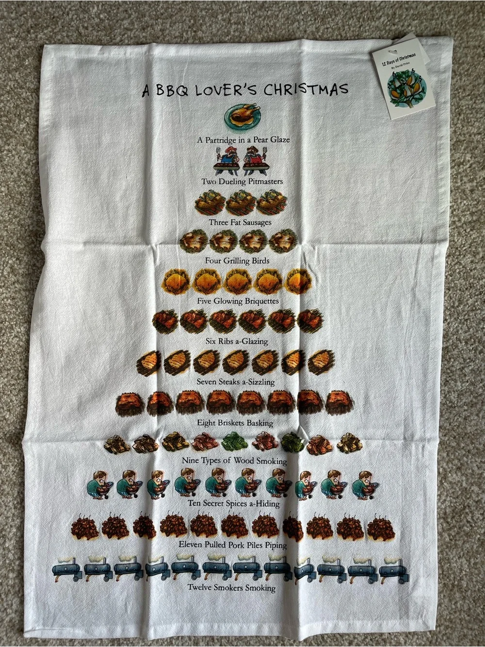BBQ Lover's Christmas - New Cotton Dishtowel